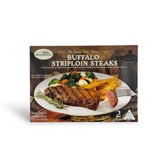 Buffalo Striploin Steaks - 100% Natural