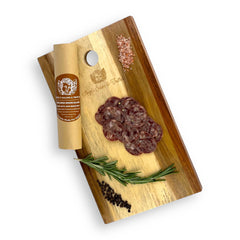 Angel’s Salumi and Truffles – Sliced Bison Salami on Charcuterie Board, Pork-Free Gourmet Salumi with Whisky and Peppercorn