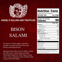 Angel’s Salumi and Truffles – Bison Salami Ingredients and Nutrition Facts, Gluten-Free, No Nitrates, Humanely Raised