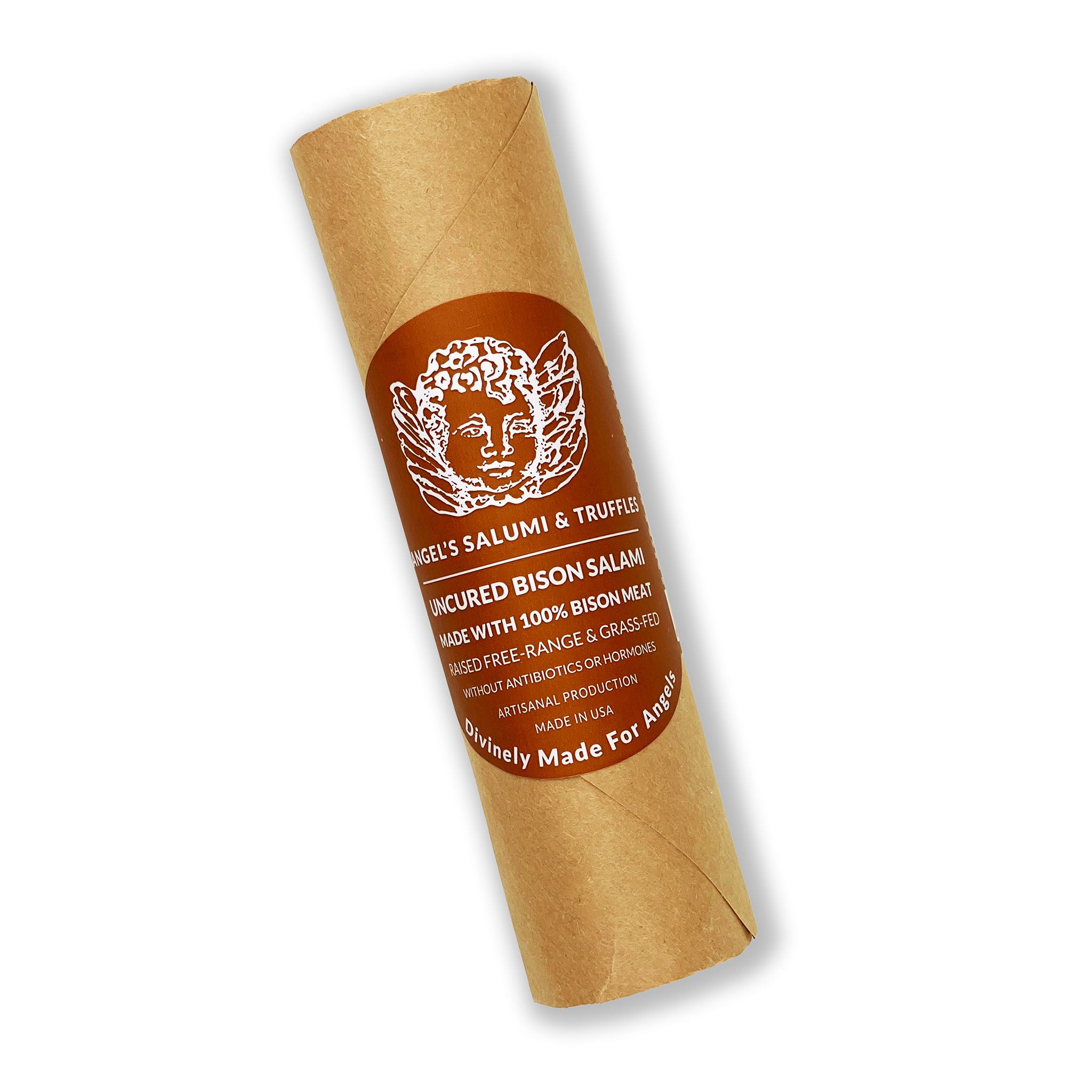 Angel’s Salumi and Truffles – Artisanal Bison Salami, 100% Bison, Pork-Free, Dry-Cured Charcuterie with Natural Beef Casing