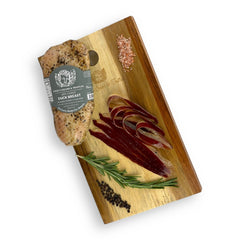 Angel’s Salumi and Truffles – Sliced Duck Breast Prosciutto on Charcuterie Board, Air-Dried Gourmet Charcuterie