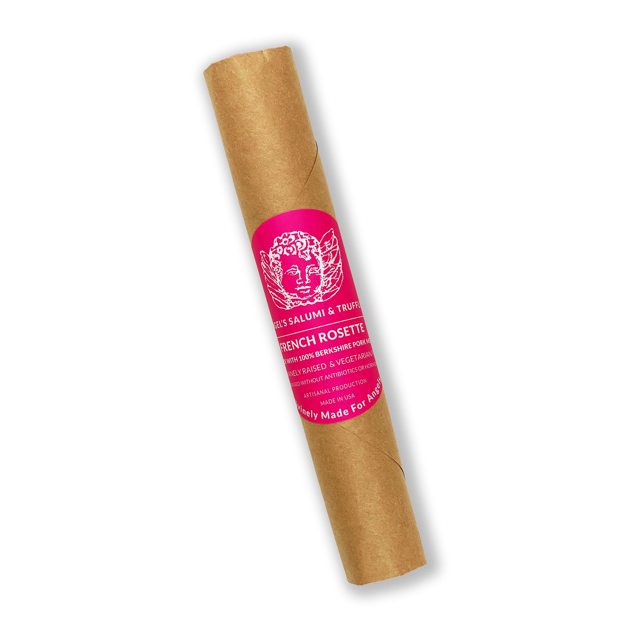 Angel’s Salumi and Truffles – Rosette Salami, French-Style Dry-Cured Salami with 100% Berkshire Pork and Natural Pork Casing
