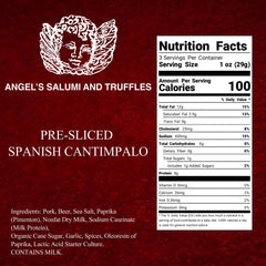 Angel’s Salumi and Truffles – 3oz Spanish Cantimpalo Salami, Gluten-Free, Antibiotic & Hormone-Free, Ready-to-Eat Tapas Meat