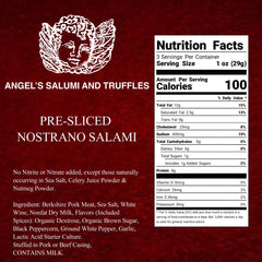 Angel’s Salumi and Truffles – Pre-Sliced Nostrano House Salami, 3oz, Gluten-Free, No Nitrates, Hormone & Antibiotic-Free