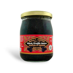 Maison F. Crayssac Black Truffle Sauce, 500g, made in the EU with 5% summer truffle, offering a velvety, earthy flavor perfect for pasta, risottos, and grilled meats.