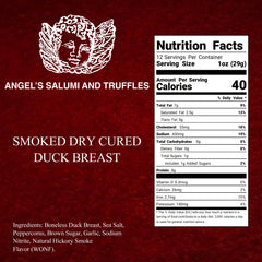 Angel’s Salumi and Truffles – Cold Smoked Duck Prosciutto, Cage-Free, Hormone & Antibiotic-Free, Vacuum Sealed