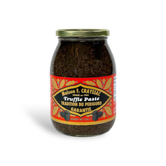 Maison F. Crayssac Truffle Paste in a 35.2 oz jar, featuring a rich blend of finely minced truffles crafted in Italy for gourmet cooking and luxurious flavor enhancement.